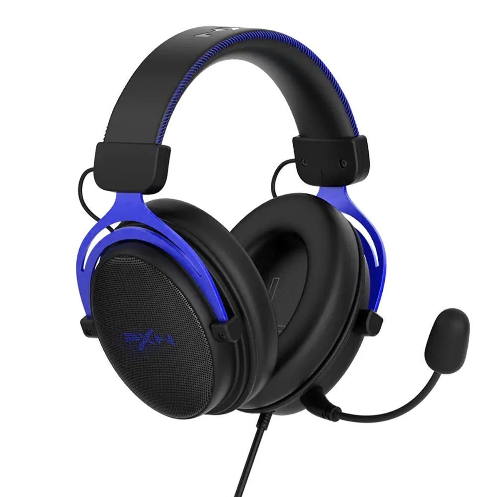 Imagem 4 de 5 do produto Fone De Ouvido Headset Pxn Gaming Konlin Ii, Sem Ruído, Dsi Microfone Removível,efeitos Sonoros, RGB - Azul
