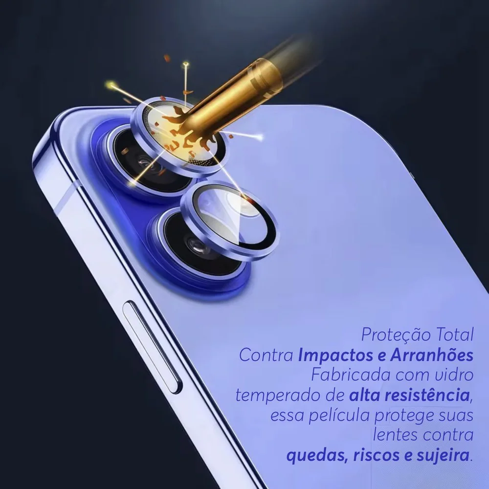 Imagem 2 de 5 do produto Pelicula Protetora De Câmeras Compatível Com Iphone 16 Normal 16 + Plus 16 Pro E 16 Pro Max Modelo E Cor:16 Normal Verde