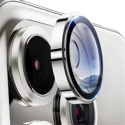 Pelicula Protetora De Câmeras Compatível Com Iphone 16 Normal 16 + Plus 16 Pro E 16 Pro Max Modelo E Cor:16 Pro Prata Ti