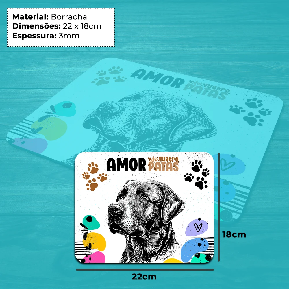 Mouse Pad Amor De Quatro Patas - Cachorro Labrador