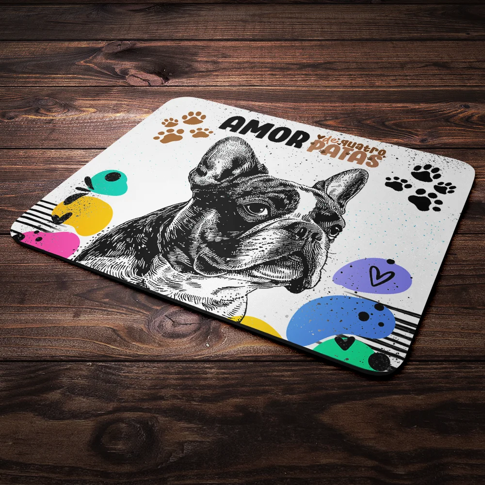 Mouse Pad Amor De Quatro Patas - Cachorro Buldogue Francês Mouse Pad Amor De Quatro Patas - Cachorro Buldogue Francês