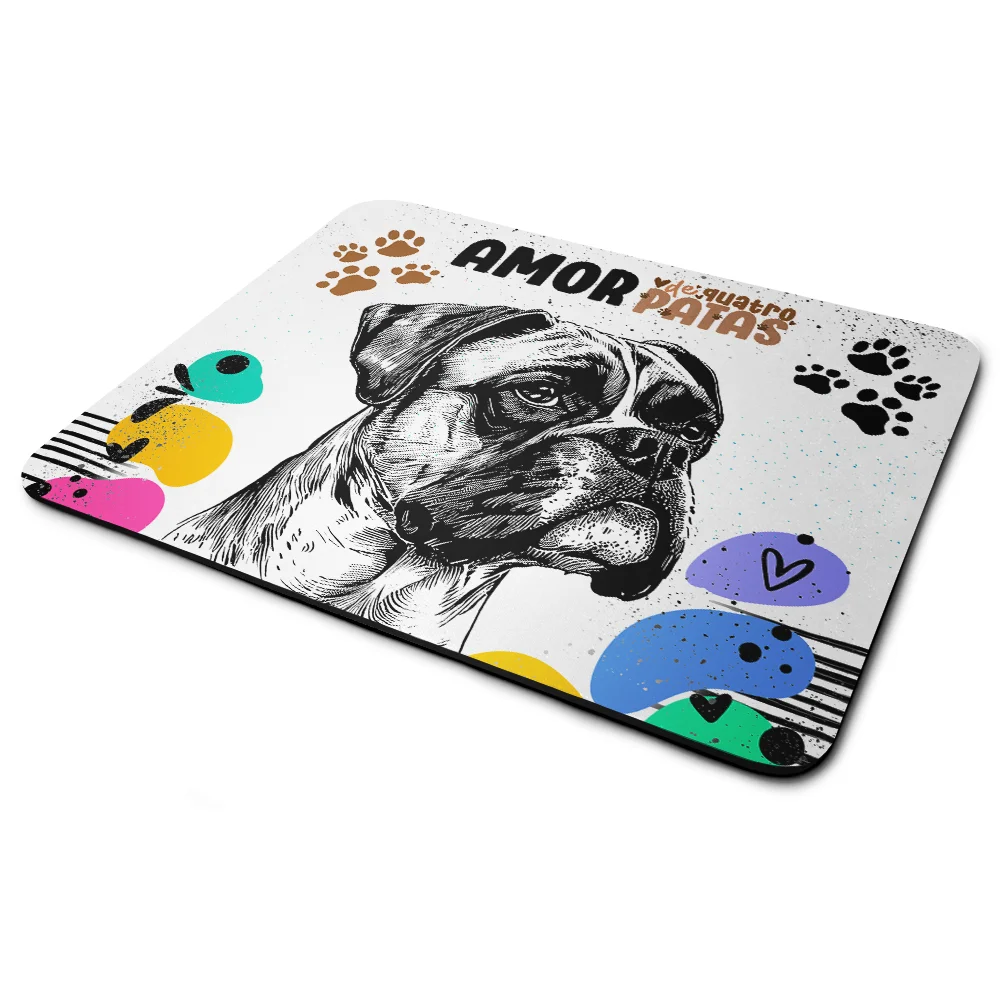 Mouse Pad Amor De Quatro Patas - Cachorro Boxer Mouse Pad Amor De Quatro Patas - Cachorro Boxer