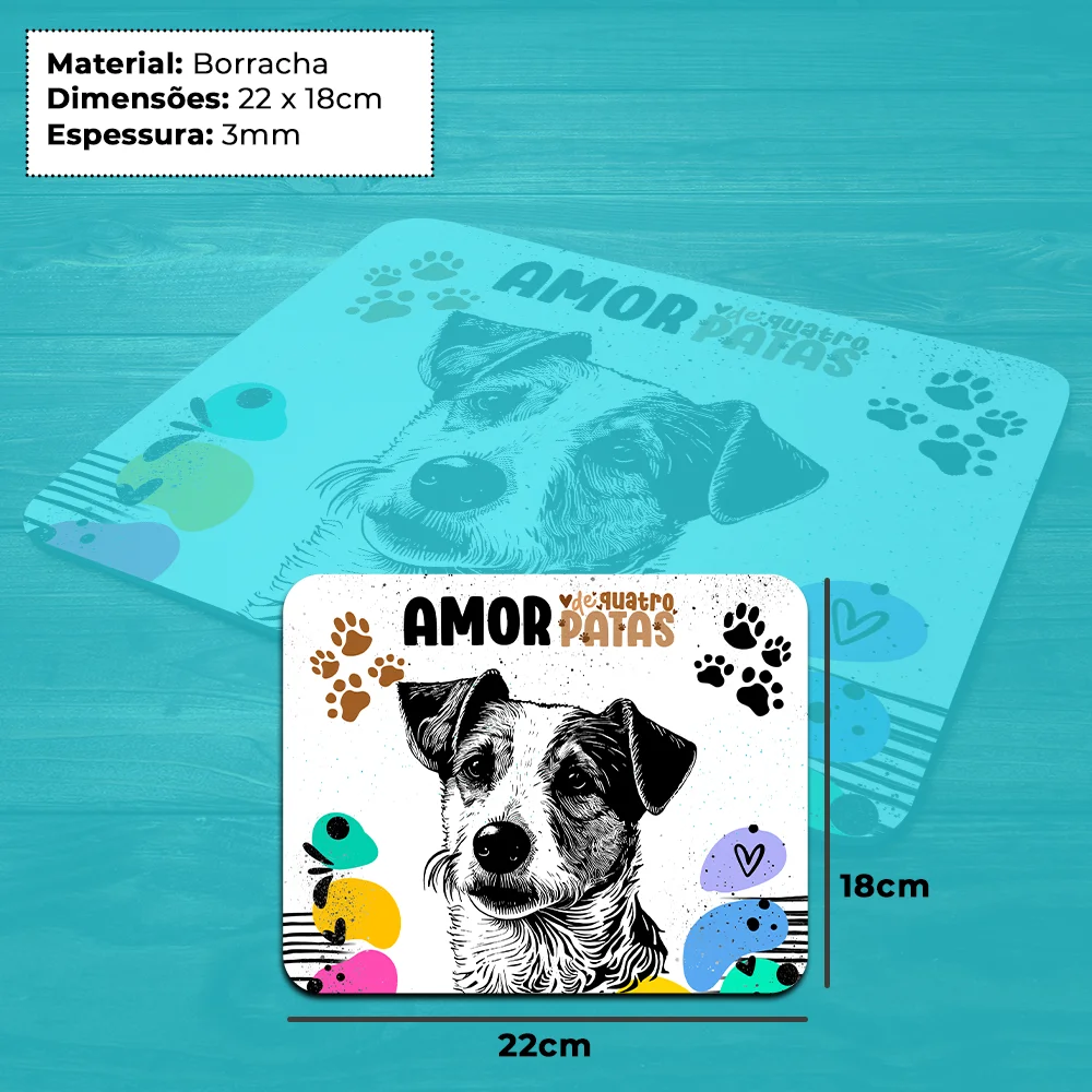 Imagem 2 de 4 do produto Mouse Pad Amor De Quatro Patas - Cachorro Jack Russell