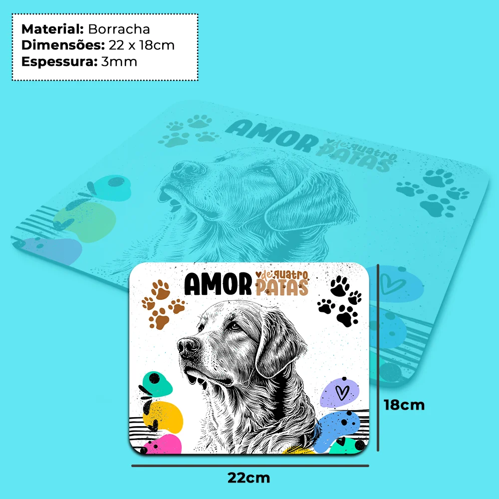 Imagem 2 de 4 do produto Mouse Pad Amor De Quatro Patas - Cachorro Golden