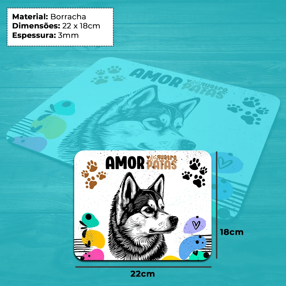 Imagem 2 de 4 do produto Mouse Pad Amor De Quatro Patas - Cachorro Husky