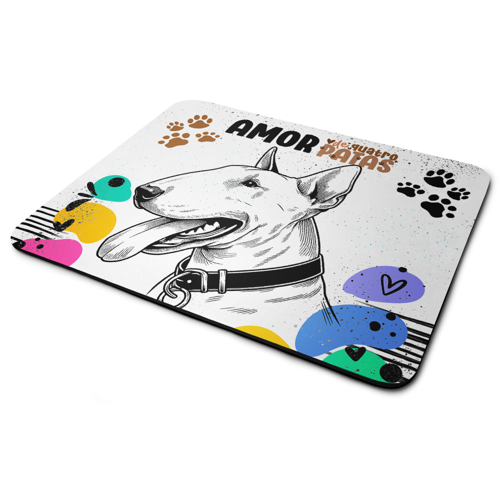 Mouse Pad Amor De Quatro Patas - Cachorro Bull Terrier