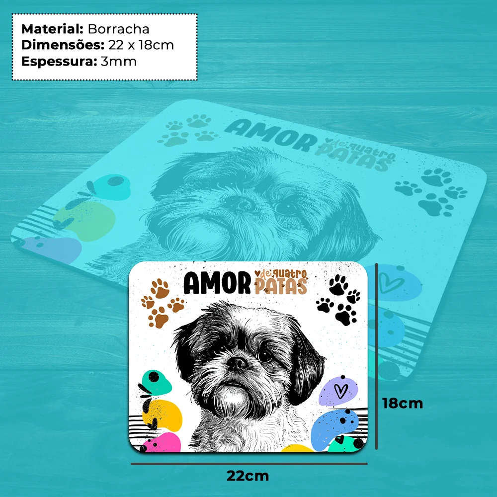 Mouse Pad Amor De Quatro Patas - Cachorro Shih Tzu