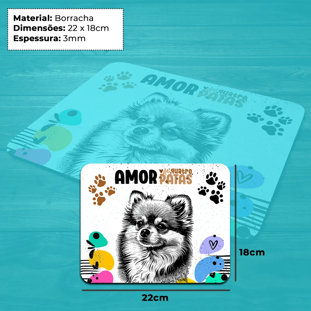 Imagem 2 de 4 do produto Mouse Pad Amor De Quatro Patas - Cachorro Lulu Spitz