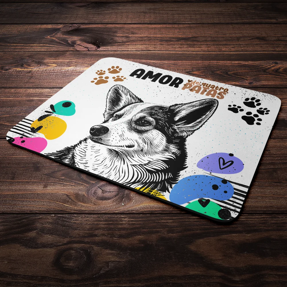 Mouse Pad Amor De Quatro Patas - Cachorro Corgi Mouse Pad Amor De Quatro Patas - Cachorro Corgi