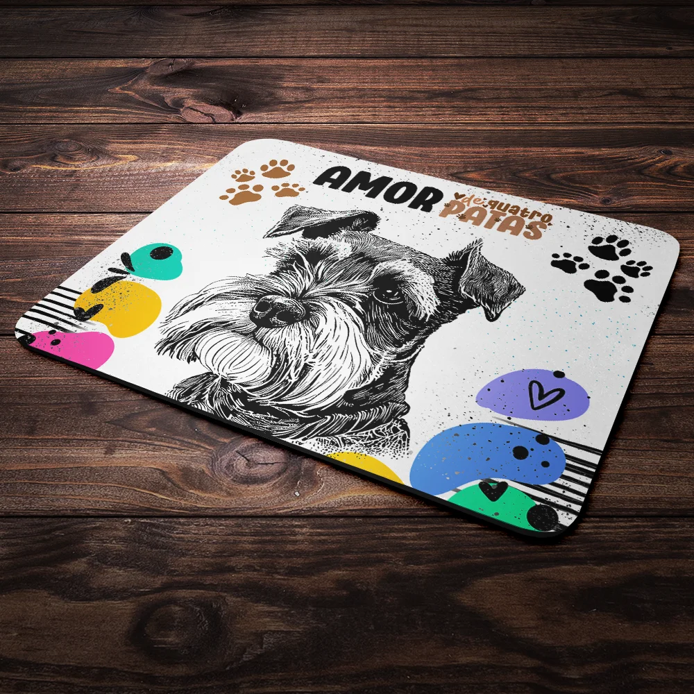 Mouse Pad Amor De Quatro Patas - Cachorro Schnauzer Mouse Pad Amor De Quatro Patas - Cachorro Schnauzer