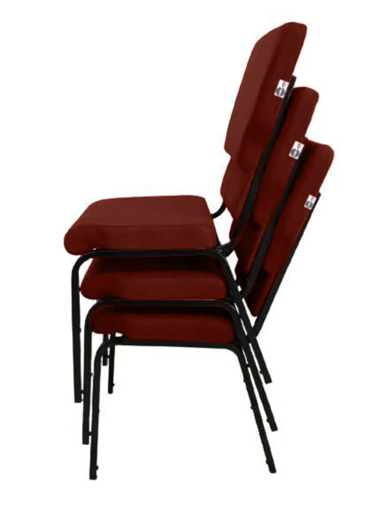Imagem 3 de 5 do produto Cadeira Empilhável Para Igrejas Evangélicas Linha Church Vermelho