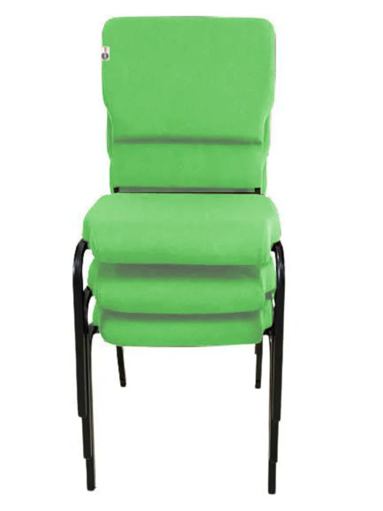 Imagem 3 de 5 do produto Cadeira Empilhável Para Igrejas Evangélicas Linha Church Verde
