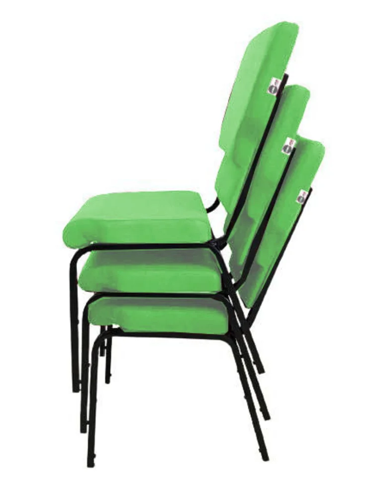 Imagem 4 de 5 do produto Cadeira Empilhável Para Igrejas Evangélicas Linha Church Verde
