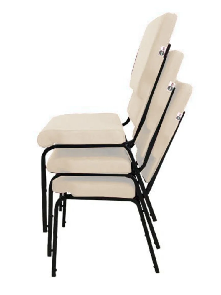 Imagem 4 de 5 do produto Cadeira Empilhável Para Igrejas Evangélicas Linha Church Bege