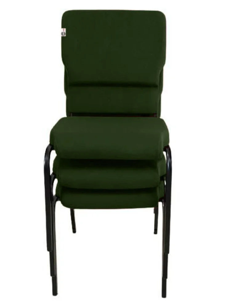 Imagem 3 de 5 do produto Cadeira Empilhável Para Igrejas Evangélicas Linha Church Verde