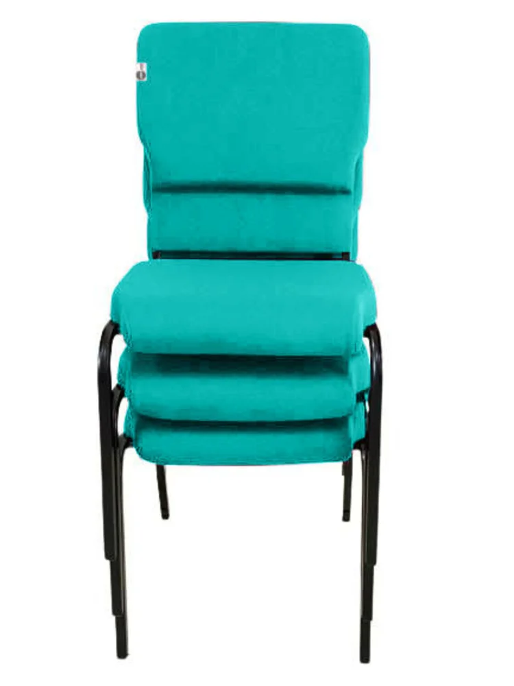 Imagem 2 de 5 do produto Cadeira Empilhável Para Igrejas Evangélicas Linha Church Verde