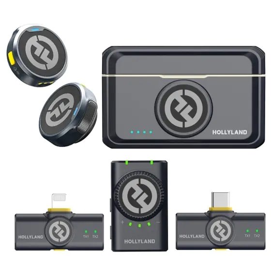 Microfone De Lapela Sem Fio 2tx+3rx Usb-c Kit Lark M2 Kit Hollyland