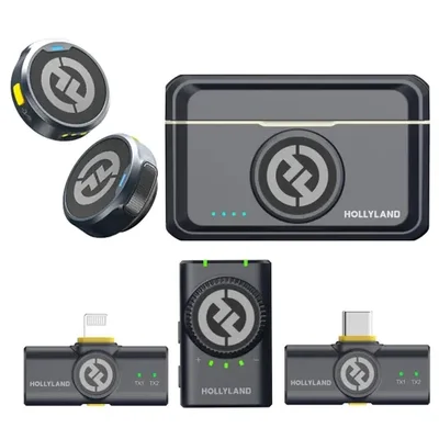 Microfone De Lapela Sem Fio 2tx+3rx Usb-c Kit Lark M2 Kit Hollyland