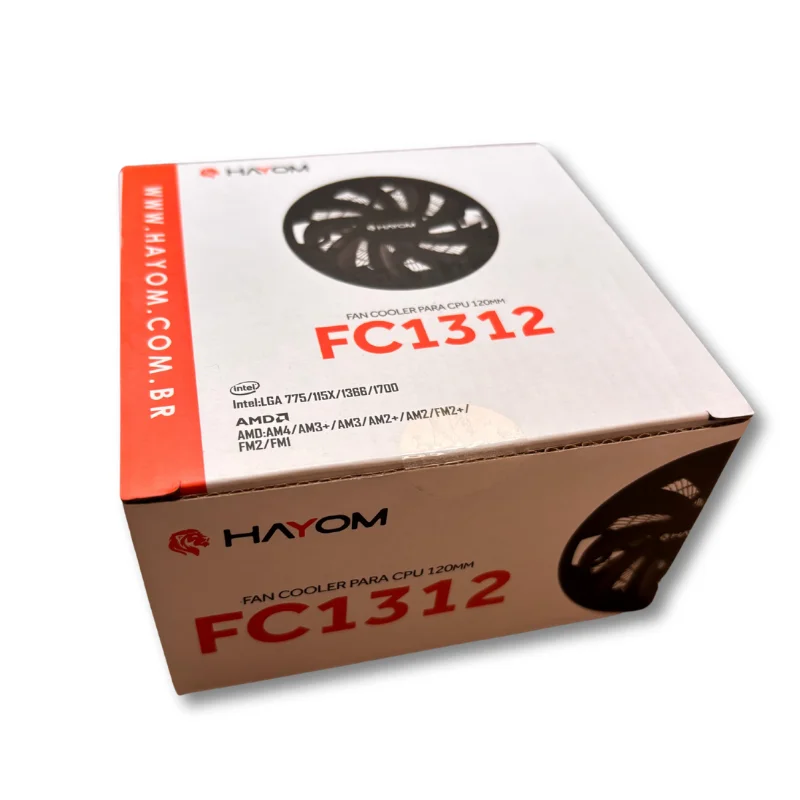 Imagem 2 de 5 do produto Cooler Fan Hayom Fc1312 120mm 12v 3p 2.7w Intel/amd Preto - Fc1312