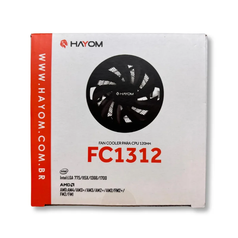Imagem 3 de 5 do produto Cooler Fan Hayom Fc1312 120mm 12v 3p 2.7w Intel/amd Preto - Fc1312