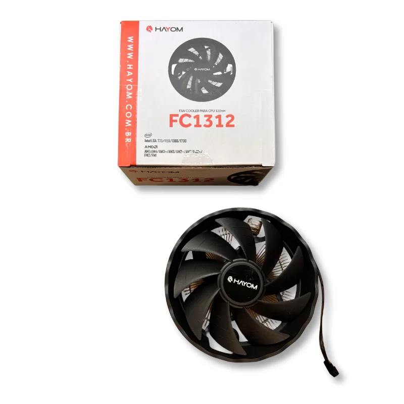 Imagem 4 de 5 do produto Cooler Fan Hayom Fc1312 120mm 12v 3p 2.7w Intel/amd Preto - Fc1312