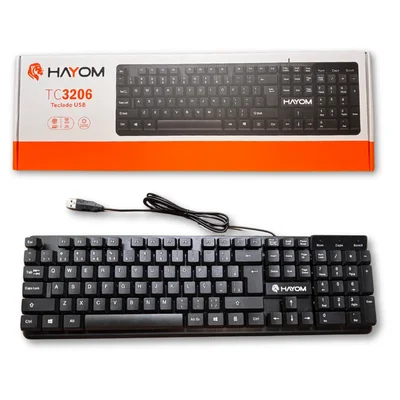 Teclado Office Hayom Tc3206 Usb 104 Teclas Abnt Ergonômico Silencioso Preto - Tc3206