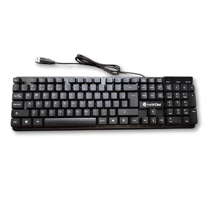 Imagem 3 de 3 do produto Teclado Office Hayom Tc3206 Usb 104 Teclas Abnt Ergonômico Silencioso Preto - Tc3206