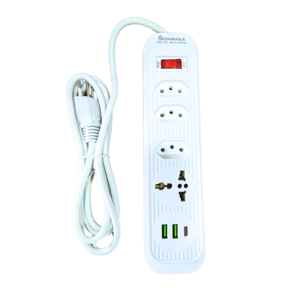 Imagem 3 de 3 do produto Extensão depuradora  De Linha Com 4 Tomadas E 3 Usb