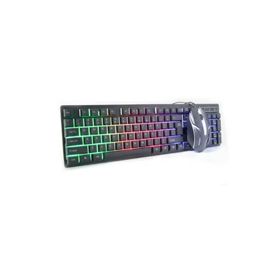 Teclado Semi Mecânico E Mouse Óptico Gamer Com LED RGB
