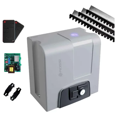 Kit Motor Rossi Dz4 Nitro Bivolt Para Portão 850kg Deslizante 2 Controles + 3 Metros De Cremalheira