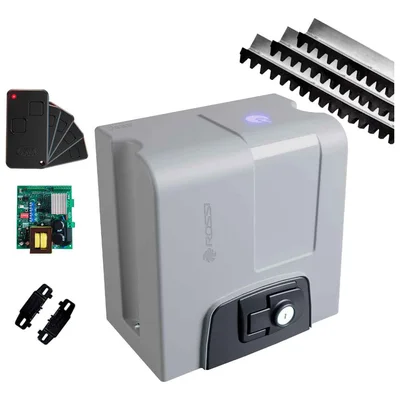 Kit Motor Rossi Dz4 Nitro Bivolt Para Portão 850kg Deslizante 5 Controles +3,5 Metros De Cremalheira