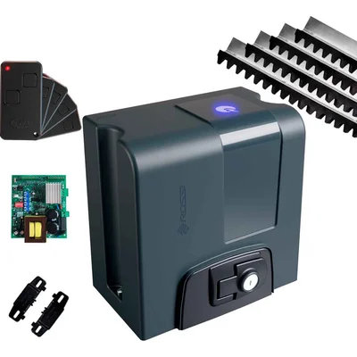 Kit Motor Automatizador De Portão Dz Nano Nitro Rossi 650kg 5 Controles 4m Cremalheira