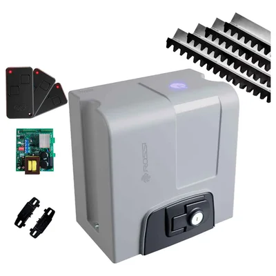 Kit Motor Rossi Dz4 Nitro Bivolt Para Portão 850kg Deslizante 3 Controles + 4 Metros De Cremalheira