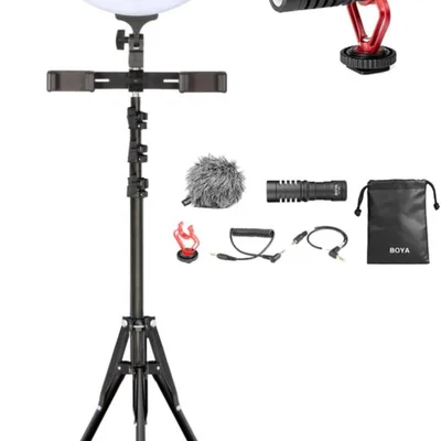 Sunpak - Kit De Vlogging Definitivo Com Microfone Cardióide Boya Para Smartphones E Câmeras - Preto-vgu-LED336-14