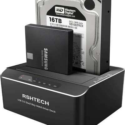Dock Station De 2 Baias Alumínio Para Hd/ssd 2.5/3.5 Usb 3.0 - Clone Offline