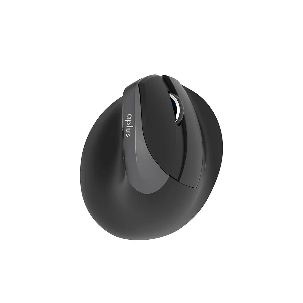 Imagem 3 de 4 do produto Mouse Ergonomico Sem Fio Aplus Ergos 541, Bluetooth e Wi-Fi, 6 Botões, 4000 DPI, Clique Silencioso, Iluminação Azul, Compatível com Windows e MacOS - ERGOS541