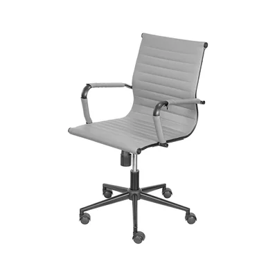 Cadeira Or-3301 Baixa Em Pu Com Base De Rodízio Or Design