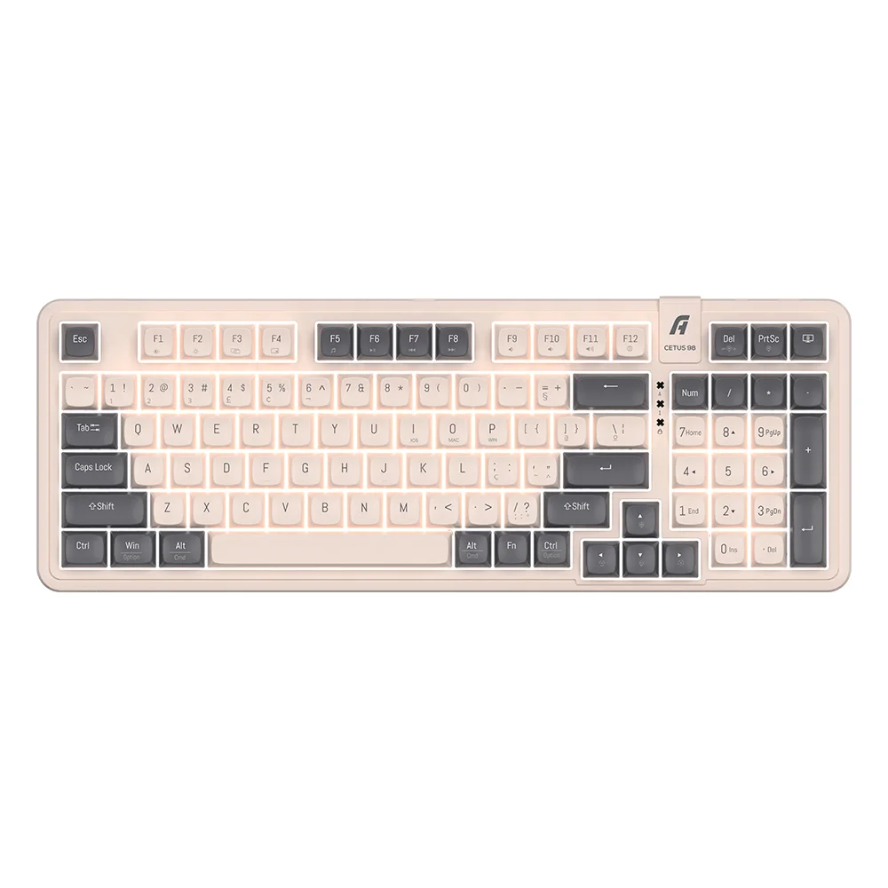 Teclado Gamer Mecanico Aplus Cetus 98, Switches Red Jerrzi, Gasket, Iluminação Branca, Hot Swap, Anti-Ghosting, Macros, compatível com Windows/Mac - AK300 Teclado Gamer Mecanico Aplus Cetus 98, Switches Red Jerrzi, Gasket, Iluminação Branca, Hot Swap, Anti-Ghosting, Macros, compatível com Windows/Mac - AK300
