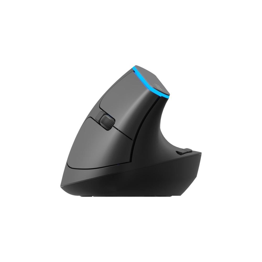 Mouse Sem Fio Ergonomico Aplus Ergos 433 com 6 Botões, Cliques Silenciosos, 1600 DPI, Iluminação Azul, Compatível com Windows e MacOS - ERGOS433