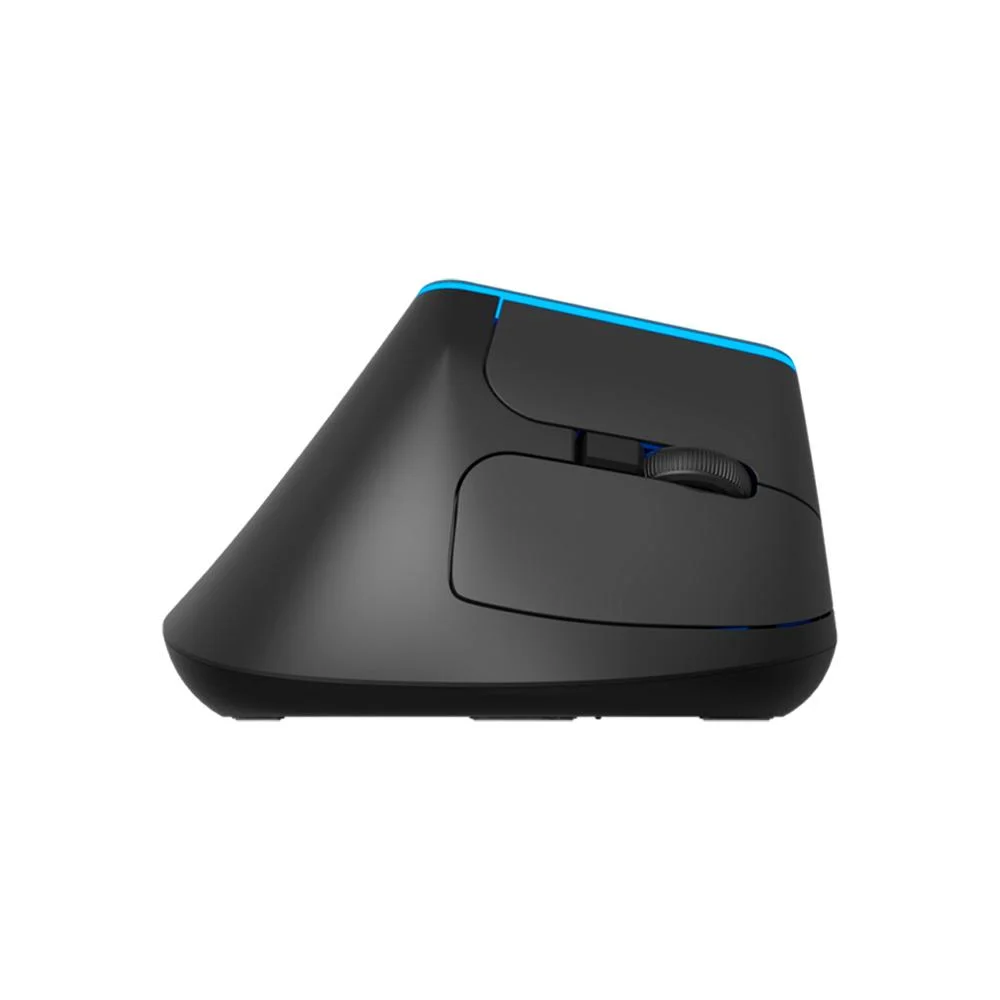 Imagem 3 de 4 do produto Mouse Sem Fio Ergonomico Aplus Ergos 433 com 6 Botões, Cliques Silenciosos, 1600 DPI, Iluminação Azul, Compatível com Windows e MacOS - ERGOS433