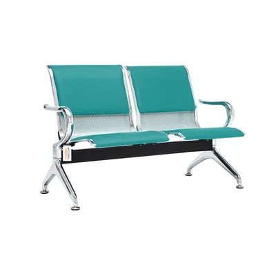 Cadeira Longarina Com Est Cromada 2 Lugares Colors - Aqua.