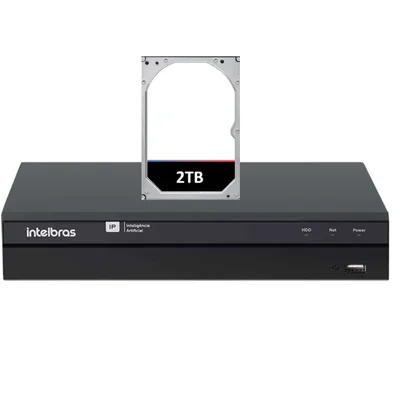 Gravador De Vídeo Ip Nvr 16 Canais 4k Invd 1016 Intelbras 2TB