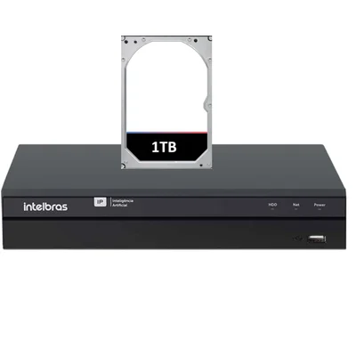 Gravador De Vídeo Ip Nvr 16 Canais 4k Invd 1016 Intelbras 1TB