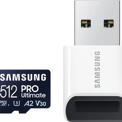 Samsung Pro Ultimate + Reader Cartão De Memória Microsdxc De 512 Gb, Até 200 Mb/s, Uhs-i, C10, U3, V30, A2-mb-my512sb/am