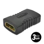 Kit 3x Adaptador Emenda HDMI Fêmea para HDMI Fêmea, Alongar Cabo Prolongador Junção, Conector Extensor Universal, TV, Monitor, Notebook, Projetor