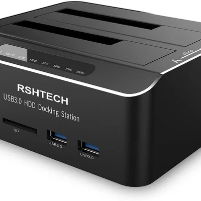 Dock Station 2 Baias Hd/ssd 2,5 E 3,5 2x16tb Com Leitor De Cartão Sd/micro Sd