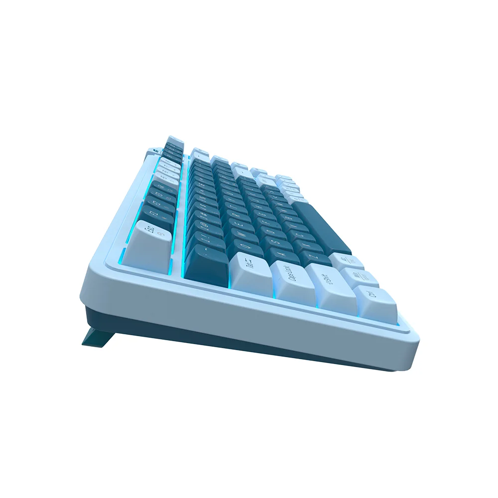 Teclado Gamer Mecanico Aplus Cetus 75 , TKL 75% Compacto, Switch Red Jerrzi, Construção Gasket, Iluminação Azul, Hot Swap, Anti-Ghosting, Macros, compatível com Windows/Mac
