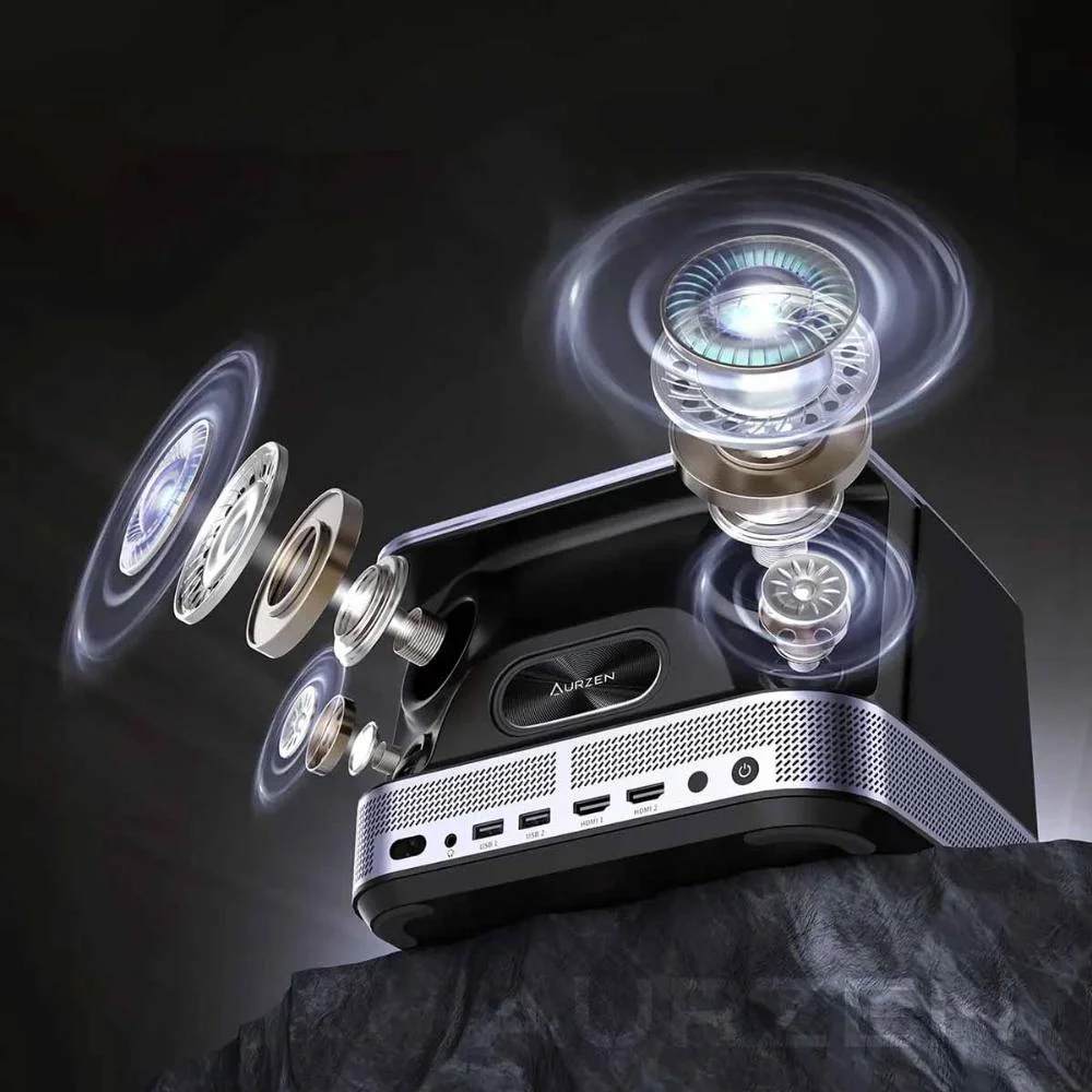 Imagem 3 de 5 do produto Projetor Inteligente Aurzen Boom 3 Preto 1080p 500 Lumens Com Netflix