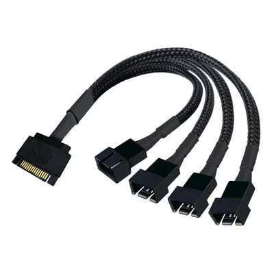 Cabo Adaptador Pwm, Para Cooler Fan 3 e 4 Pinos, Divisor 1 para 4 Saídas, Alimentação SATA (Fonte)