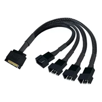 Cabo Adaptador Pwm, Para Cooler Fan 3 e 4 Pinos, Divisor 1 para 4 Saídas, Alimentação SATA (Fonte) 2